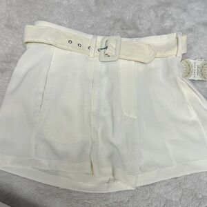 Altar'd State High Waist Cream Shorts with Belt
